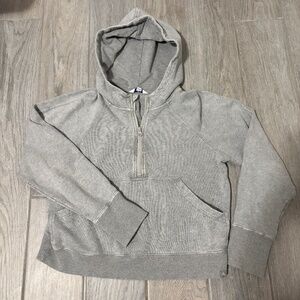 Women's JoyLab Gray 3/4 Zip Distressed Style Hoodie w/Pockets - XS